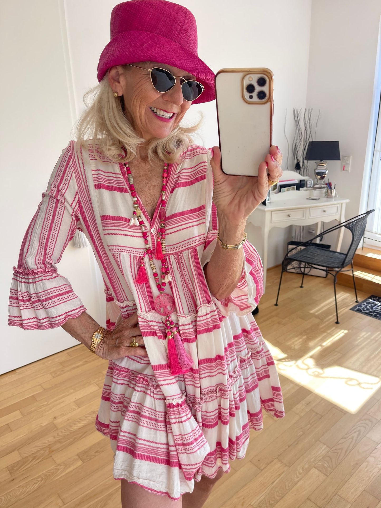Tunika JUDY pink-beige; anstatt €89,90 jetzt 49,90
