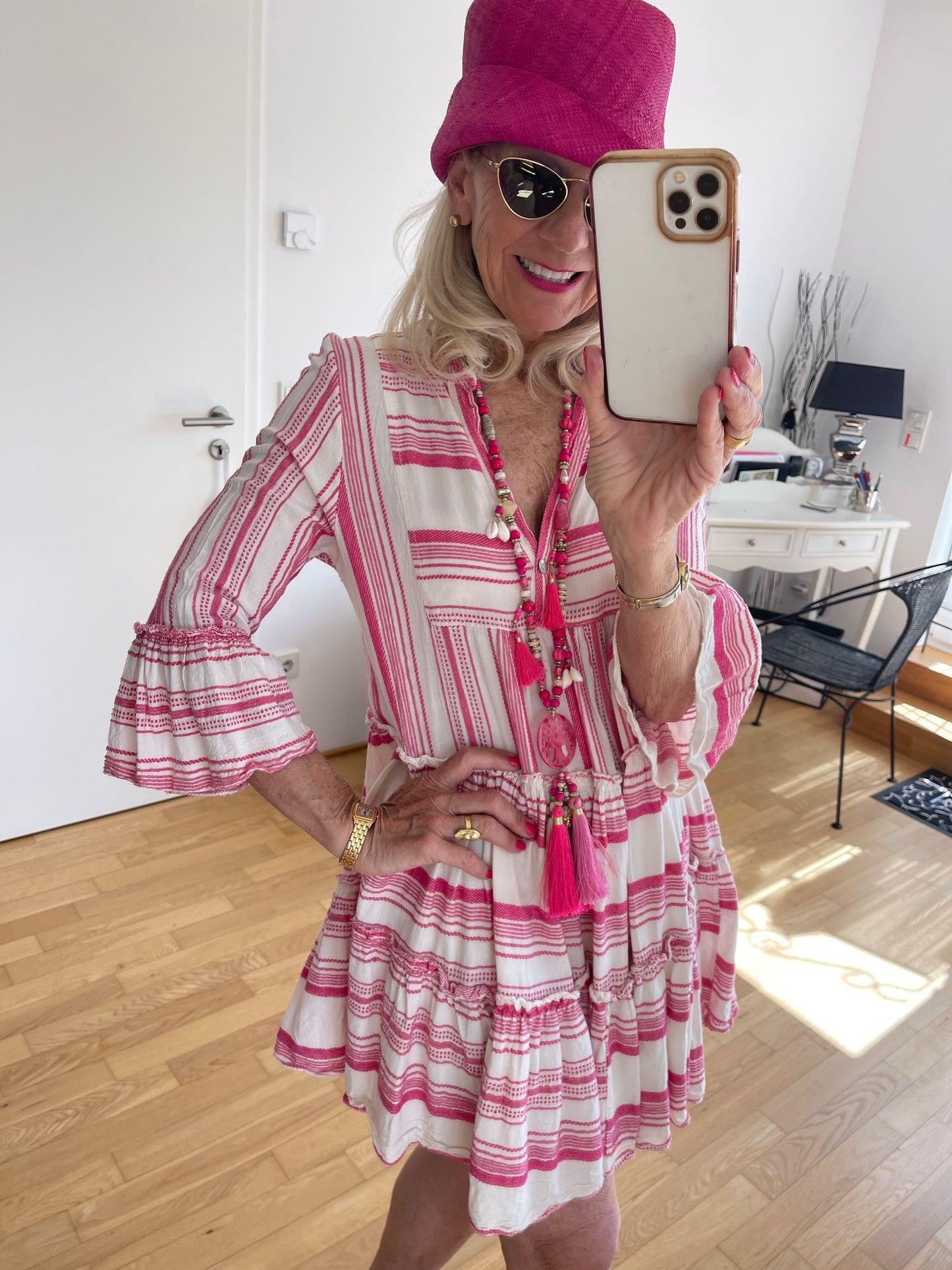 Tunika JUDY pink-beige; anstatt €89,90 jetzt 49,90