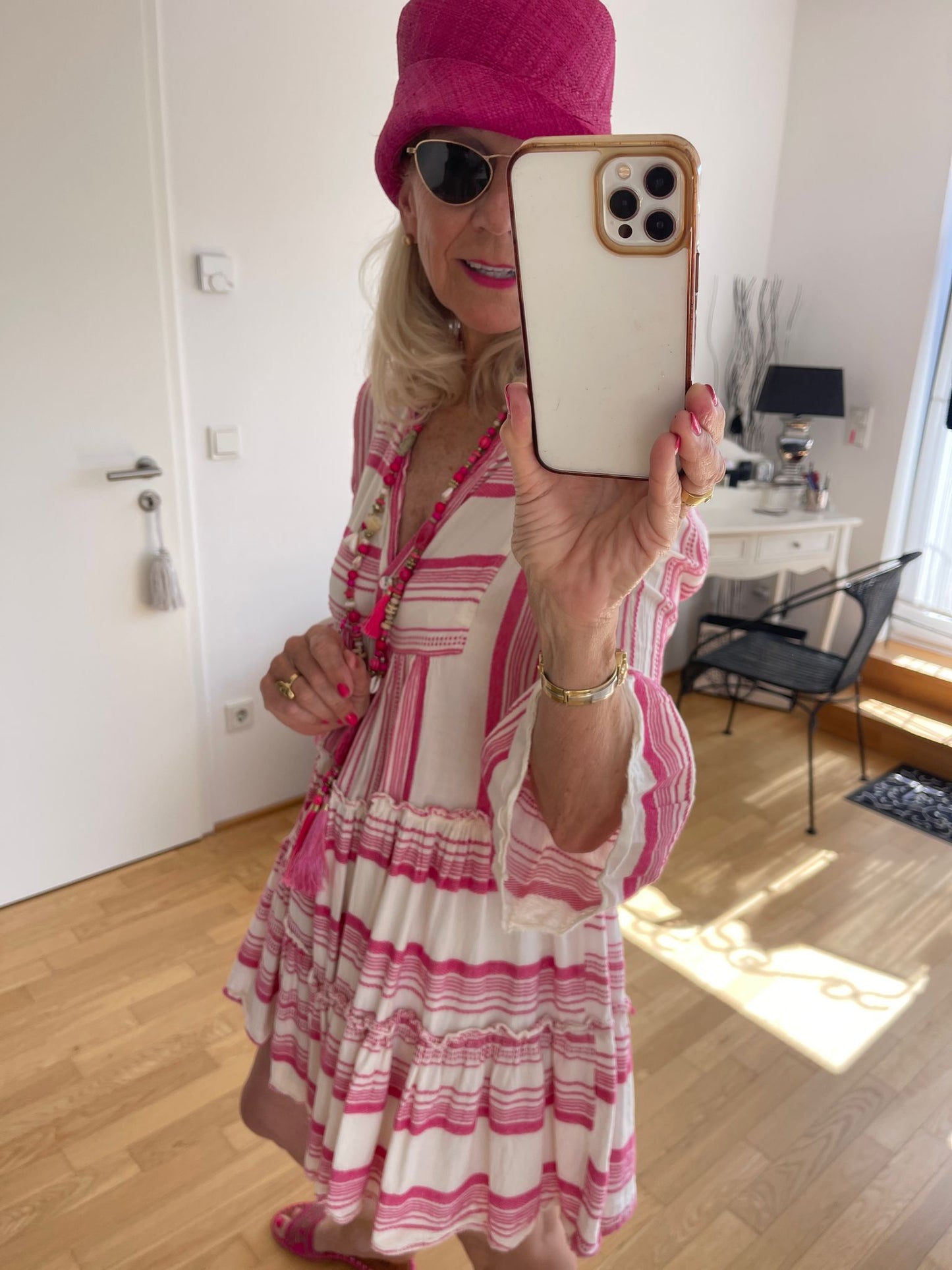 Tunika JUDY pink-beige; anstatt €89,90 jetzt 49,90