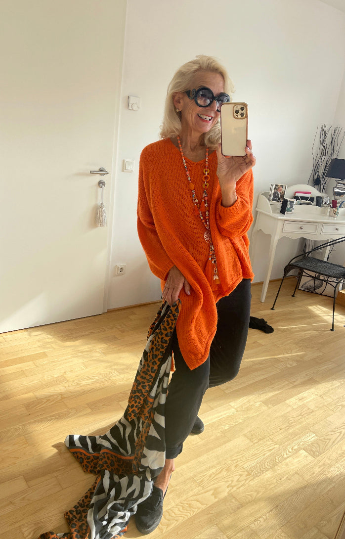 Schal LOLA leo orange; €49,90, fantastisch, kuscheliger Big-Schal