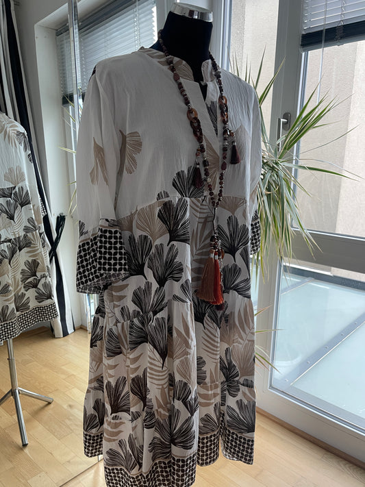 Tunika GINKO schwarz, beige-champagner €69,90; starker Look, klasse Print, perfekter One-Size-Schnitt