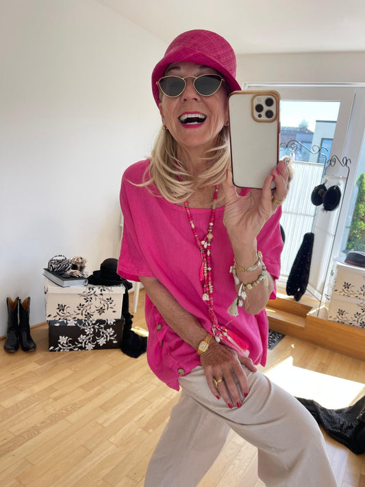 Oberteil TORRES pink; €89,90 edel im Leinenlook