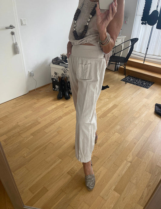 Hose PEGGY beige Gr.XXL €69,90; perfekt sitzende Leinenhose, edel, schick und immer einsetzbar