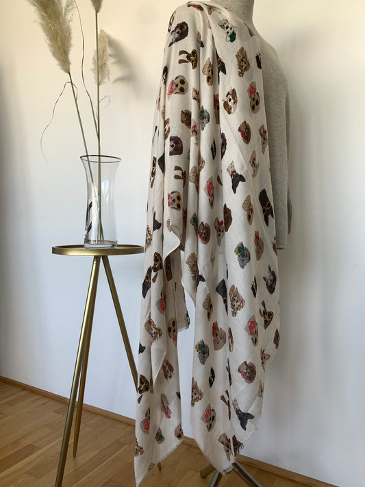 Schal SNOOPY creme-weiß; … wie süß ist der denn??? „ IM BLACK-FRIDAY OUTLET“ nur noch €19,90 statt €39,90