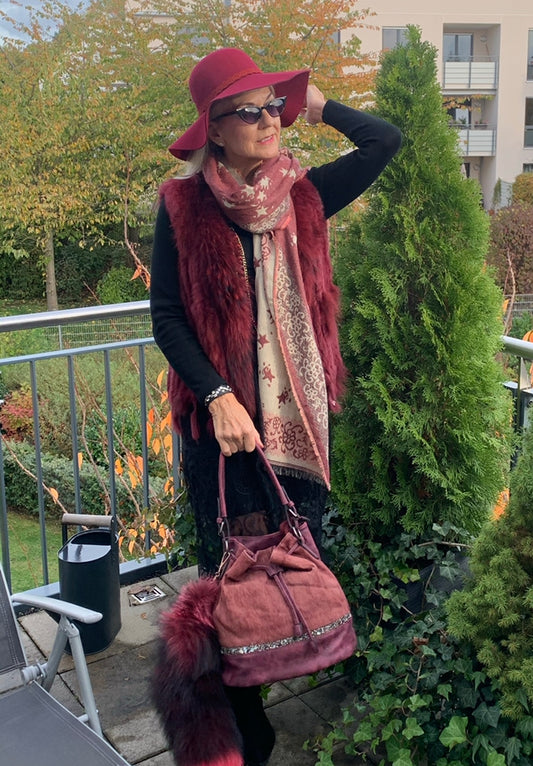 Schal Double-Face BERGAMO red; … herrlich kuscheliger Big-Schal!! „IM BLACK-FRIDAY OUTLET“ nur €29,90statt €59,90