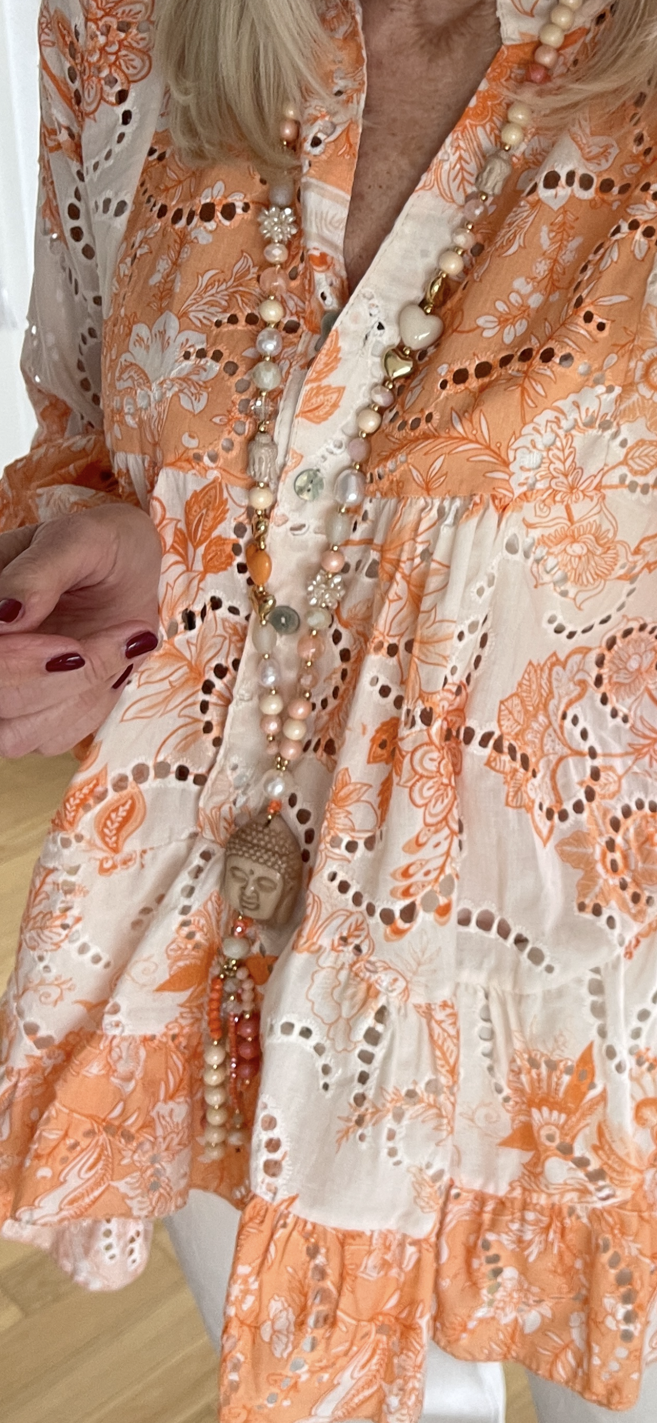 Kette BUDDHA orange/ beige; „Im Black-Friday-Outlet“ jetzt €29,90 statt €49,90