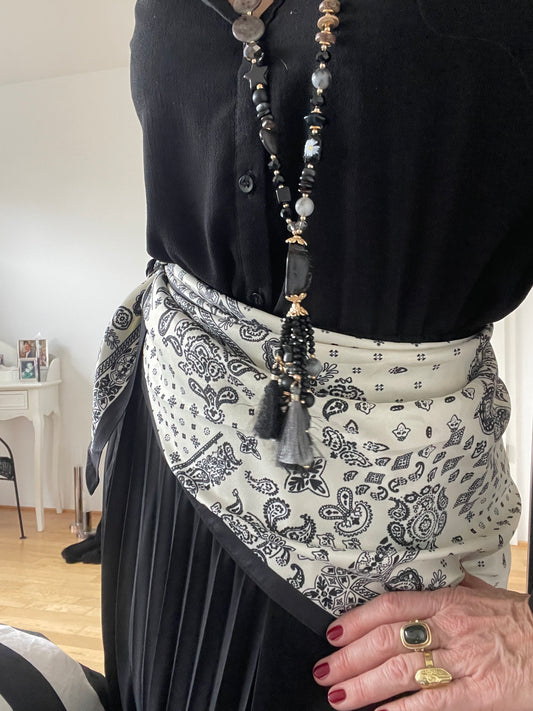 Schal KENNEDY white/black, perfektes Accessoire und mal ganz anders!!!