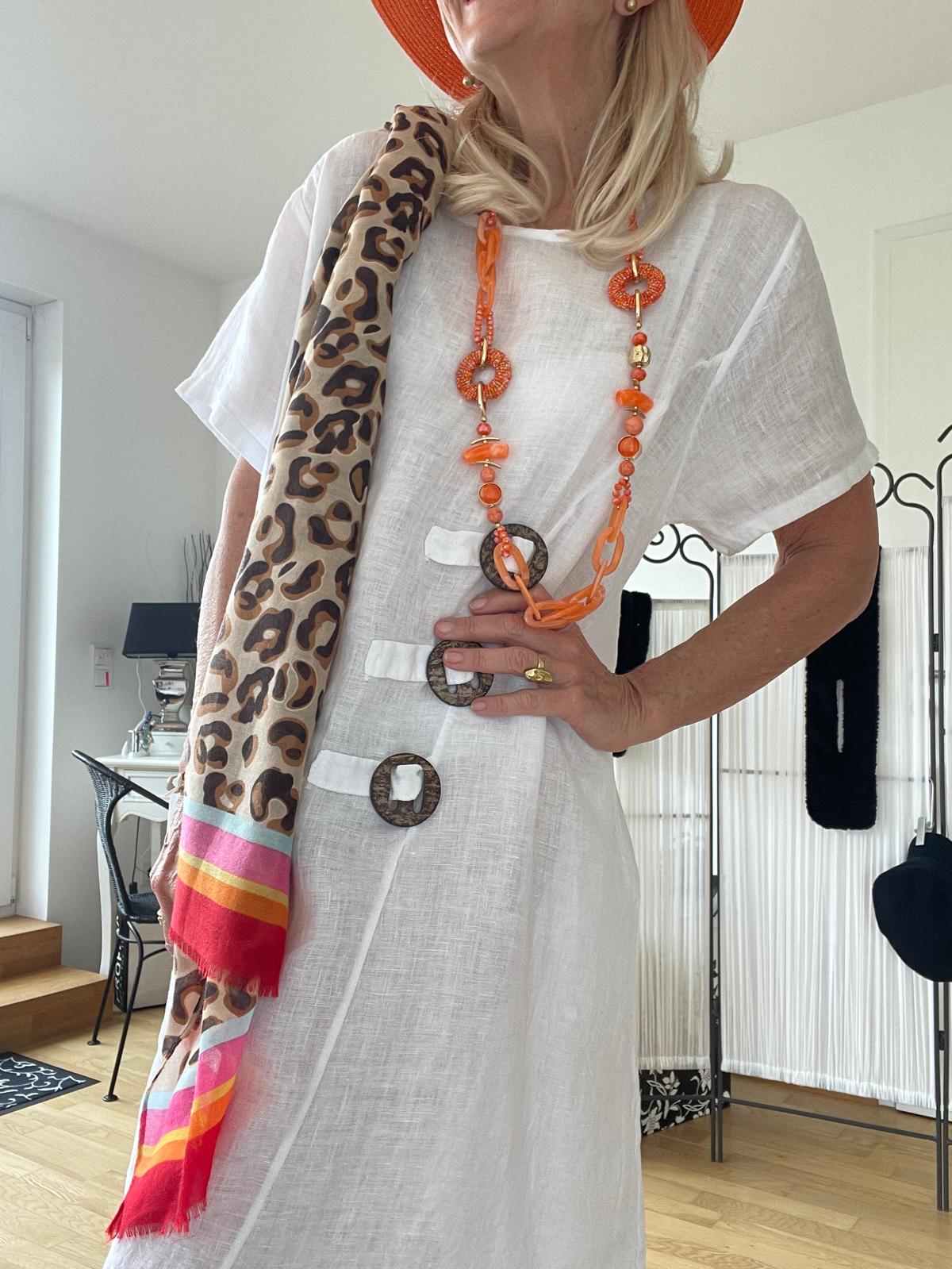 Kleid Barbara white €109,90; perfekter Sommerlook.. Leinen mit Seide.. tolles Modell auch für große Größen bis XXL
