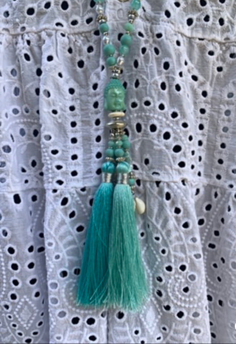 Kette BUDDHA türkis jetzt €29,90 statt €49,90 im Super-Summer-Sale