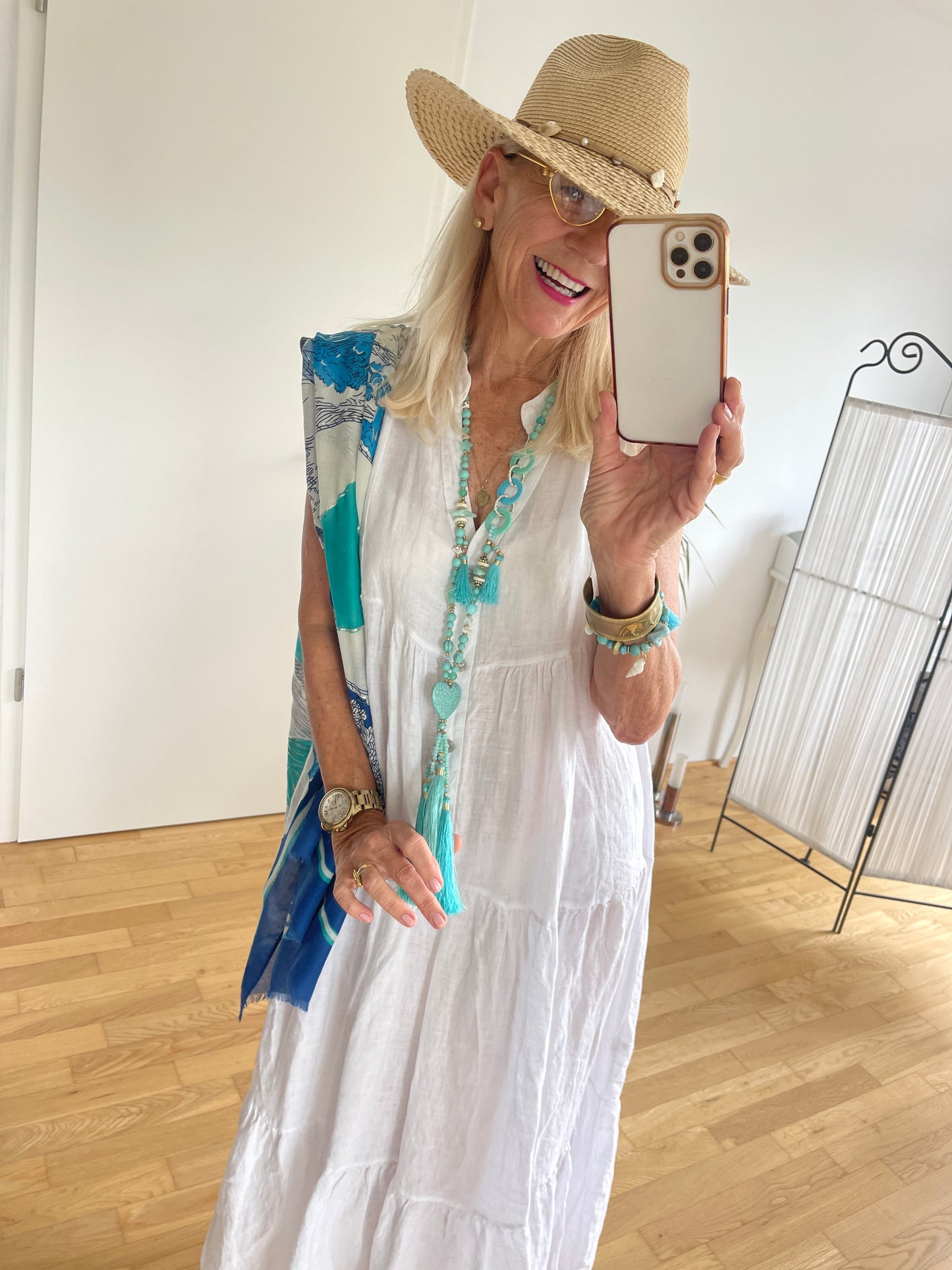 Kleid JESOLO white; €109,90 ein herrlich langes Leinenkleid, klassisch, edel und auch top für größere Größen