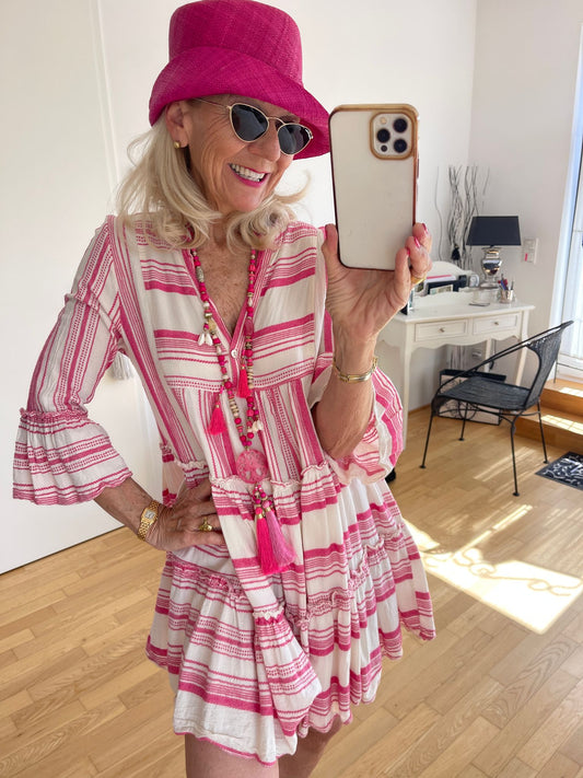 Tunika JUDY pink-beige; anstatt €89,90 jetzt 49,90