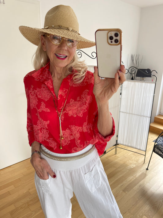 Bluse COSMA red €69,90; duftig, luftig.. herrlich lässig und auch perfekt für XXL-Genussgrößen
