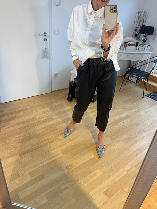 Hose OZIAS black Gr.L; €89,90 super sitzendes Vegan-Leather-Modell