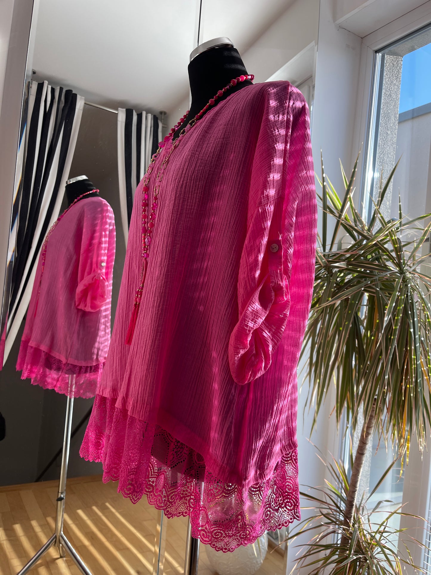 Tunika HELEN pink; im Outlet €39,90 statt €69,90 … so herrlich duftig, luftig… und perfekt auch für XXL-Größen