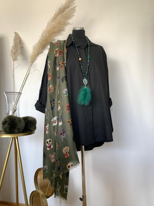 Bluse SOPHIE black; €39,90 statt €89,90; „ Im MEGA-WINTER-OUTLET“ super schicke & ausgefallene Oversize-Long-Bluse