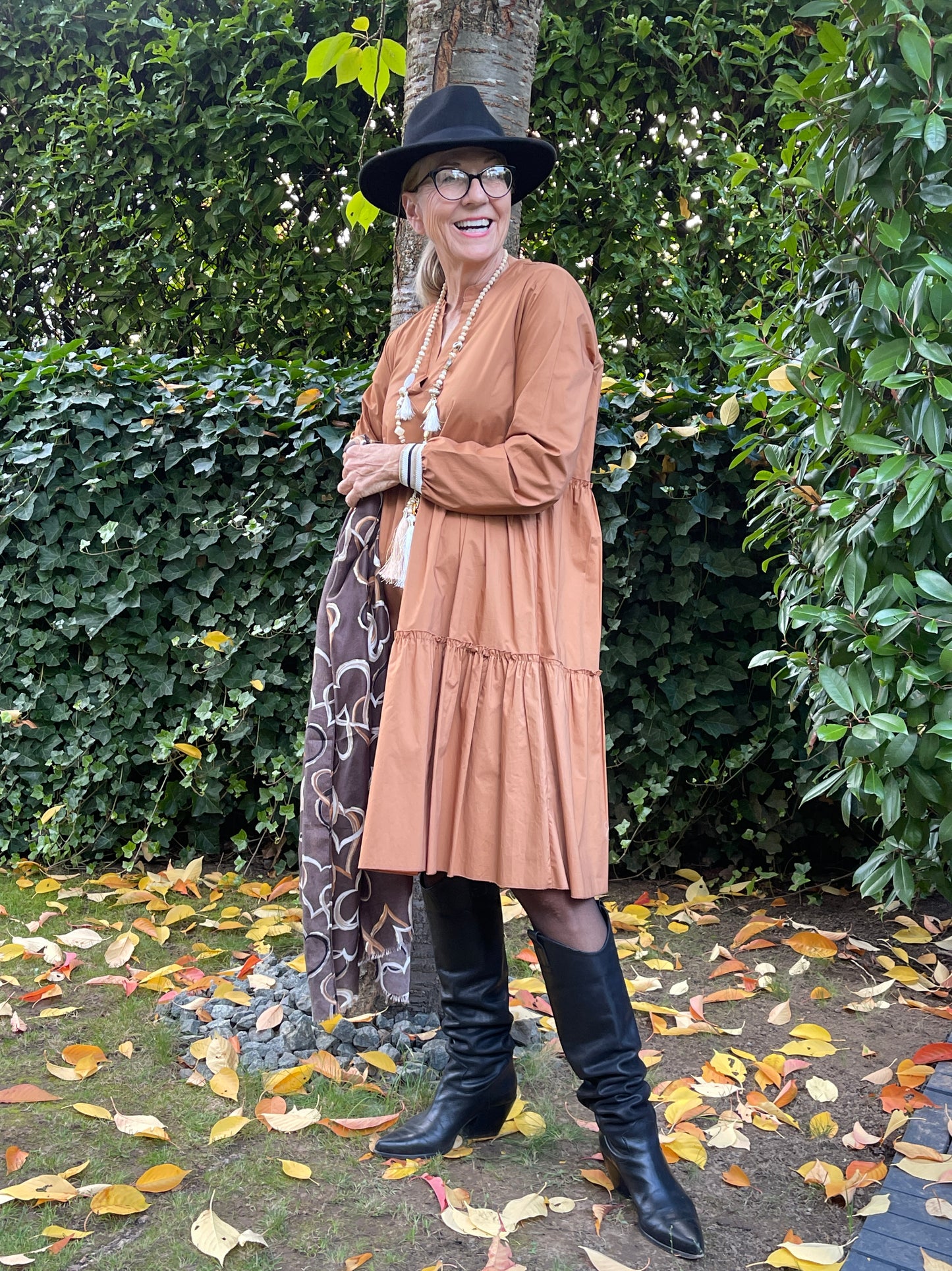 Kleid CAMPIONE cognac;  „IM BLACK-FRIDAY OUTLET“ nur noch €39,90 statt €89,90; total unkompliziertes, super schickes Allroundkleid