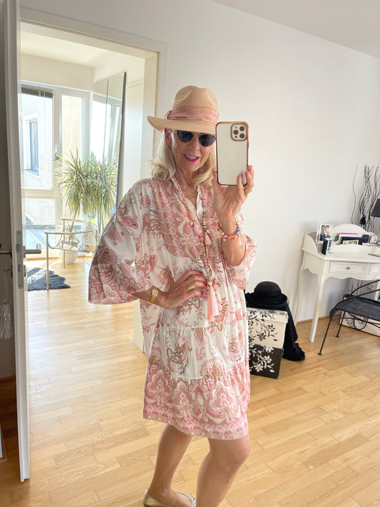 Tunika ADELE rosa-beige €89,90; ein wunderschönes Tunikakleid in einer ausgefallenen Farbkombination