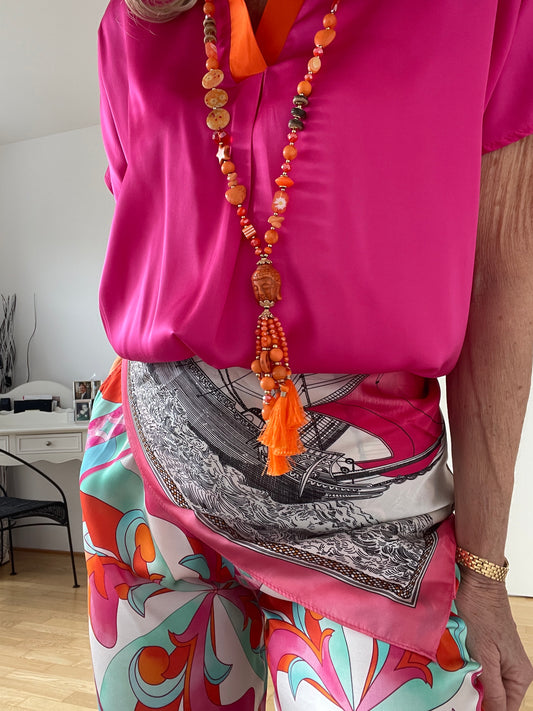 Kette BUDDHA orange; €49,90