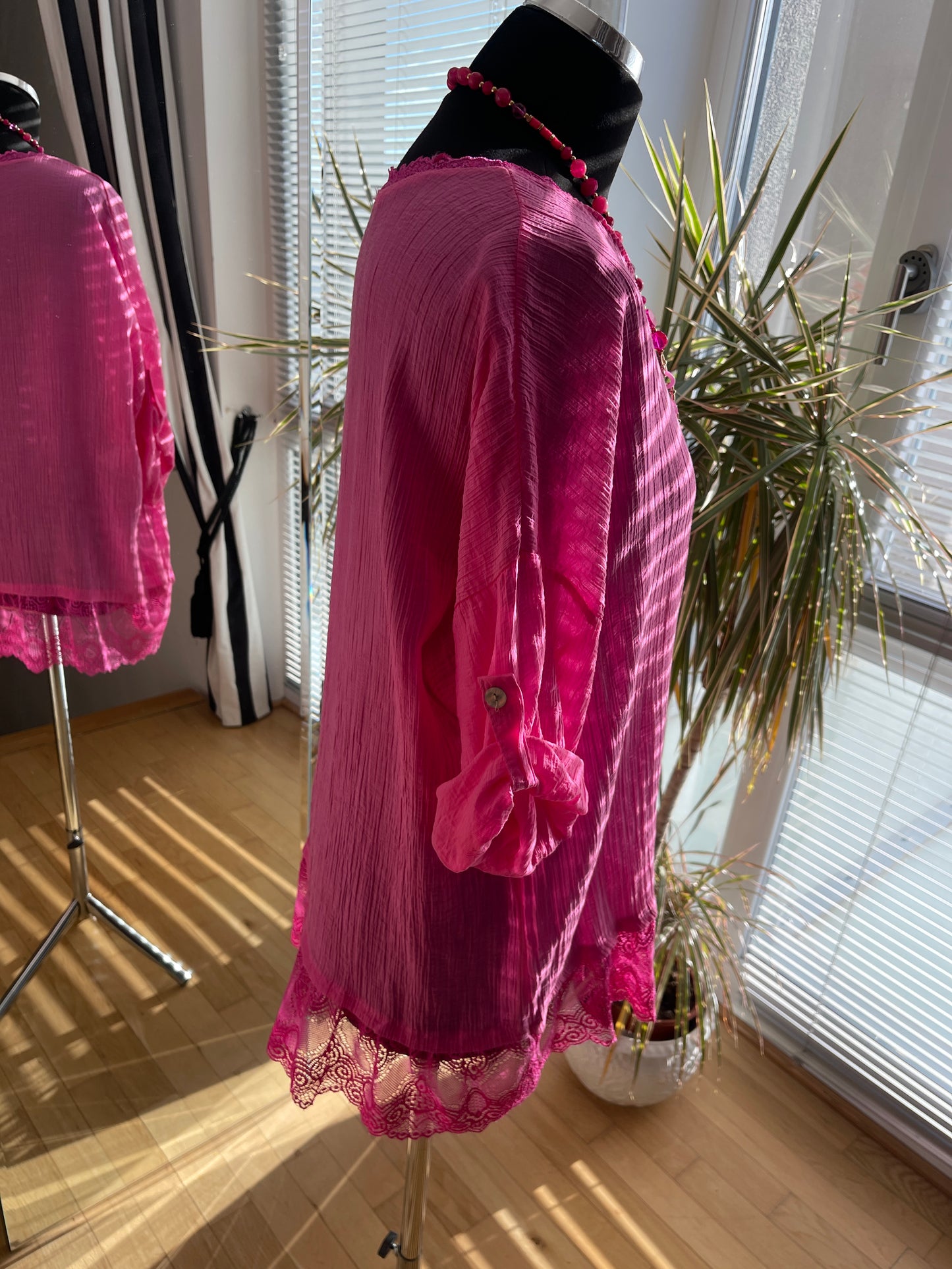 Tunika HELEN pink; im Outlet €39,90 statt €69,90 … so herrlich duftig, luftig… und perfekt auch für XXL-Größen