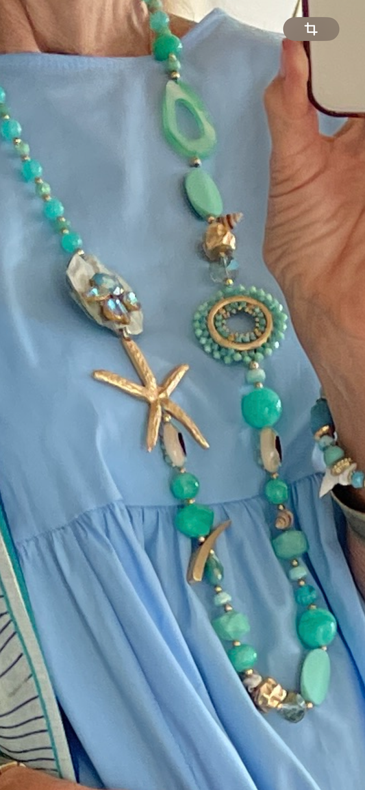 Kette BLUE ANGEL; stylische Longkette, extravagantes Accessoire