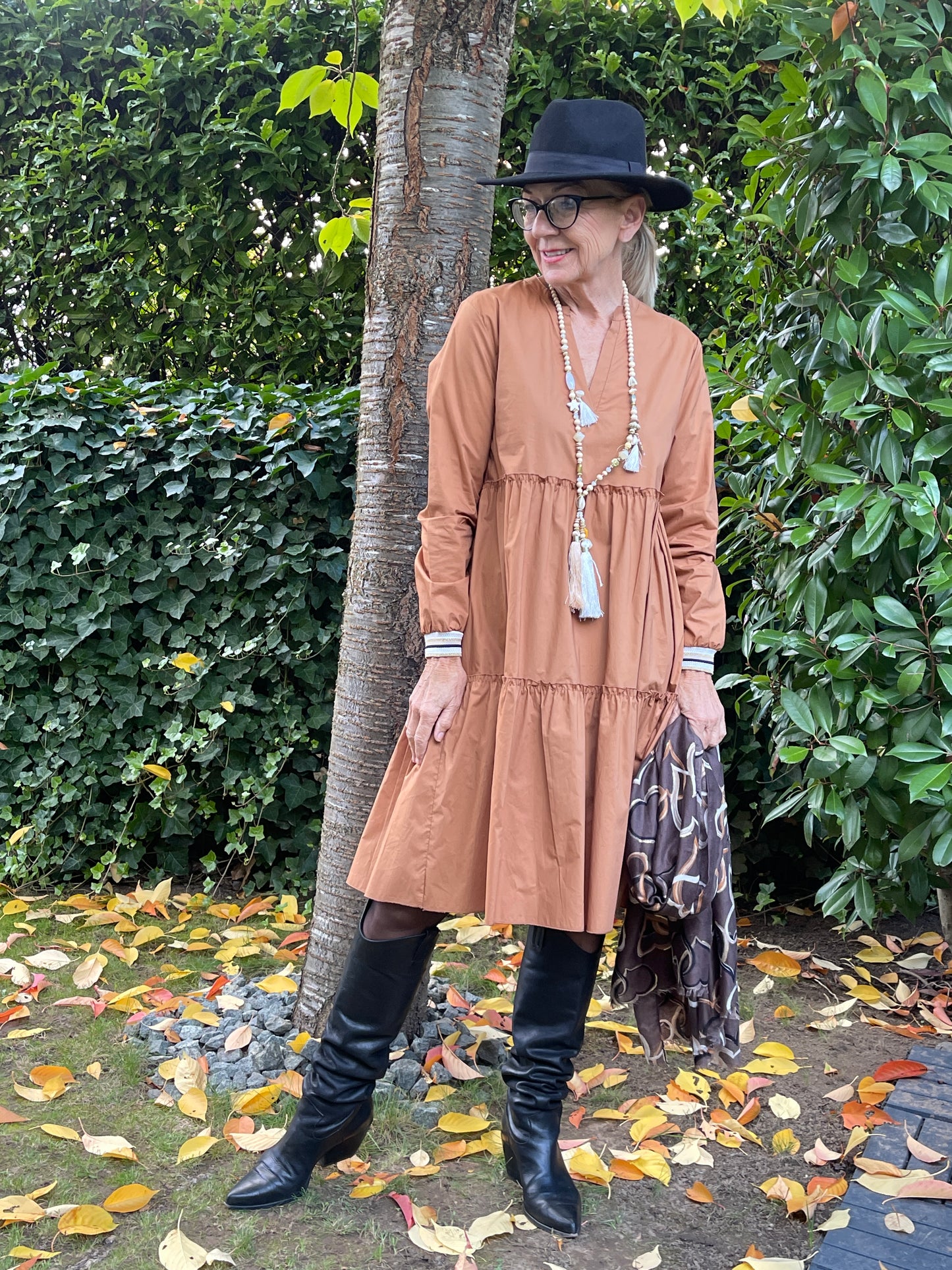 Kleid CAMPIONE cognac;  „IM BLACK-FRIDAY OUTLET“ nur noch €39,90 statt €89,90; total unkompliziertes, super schickes Allroundkleid