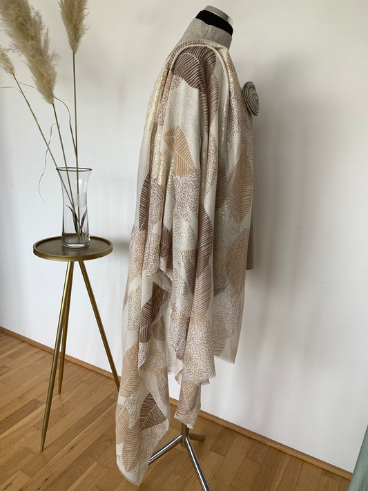 Schal LEAVES gold; €29,90 statt €39,90 „Im Black-Friday-Outlet“, ein herrlich leichter und edler Longschal